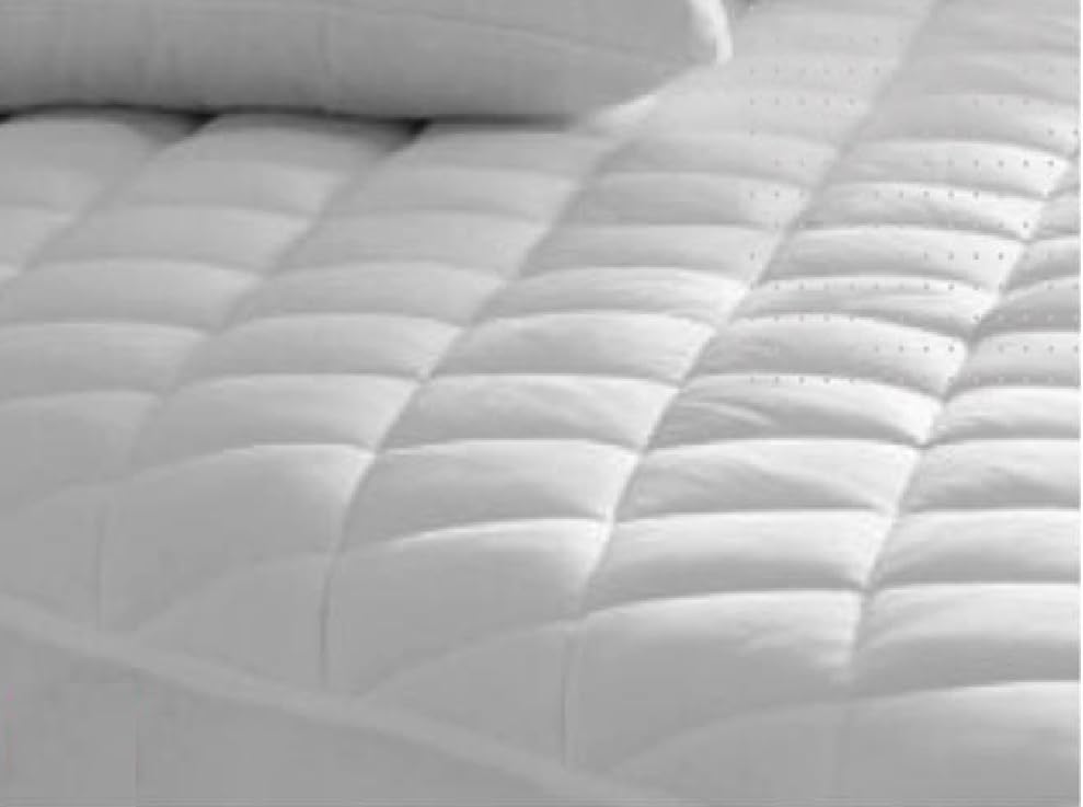 Twin XL 100% Cotton Mattress Pad with Cotton Filling - Soft & Breathable Bed Topper for Comfortable Sleep, Dorm Room Essentials, Guest Bedding