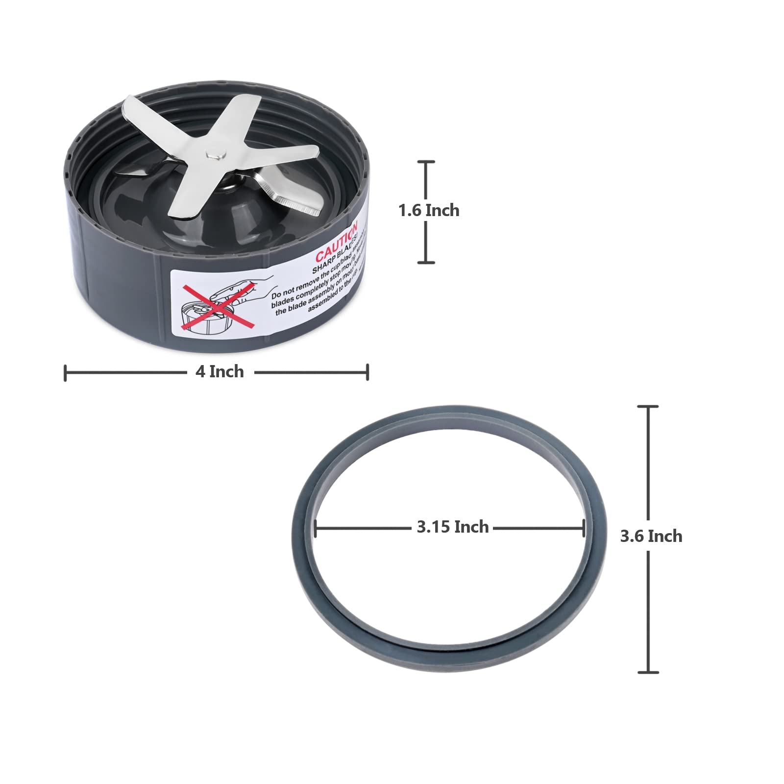 Premium Stainless Steel Blender Blade Replacement for NutriBullet 900W/600W - Cross Blade with O-Ring Sealing Gasket & New Bearing - Perfect for Smoothies, Protein Shakes & Food Prep