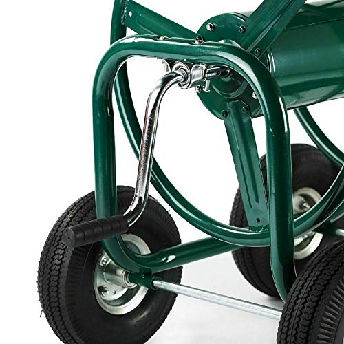 Heavy Duty 300FT Garden Hose Reel Cart with Storage Basket - Outdoor Watering Solution for Lawns, Yards & Gardening - Durable Steel Frame & Easy Mobility