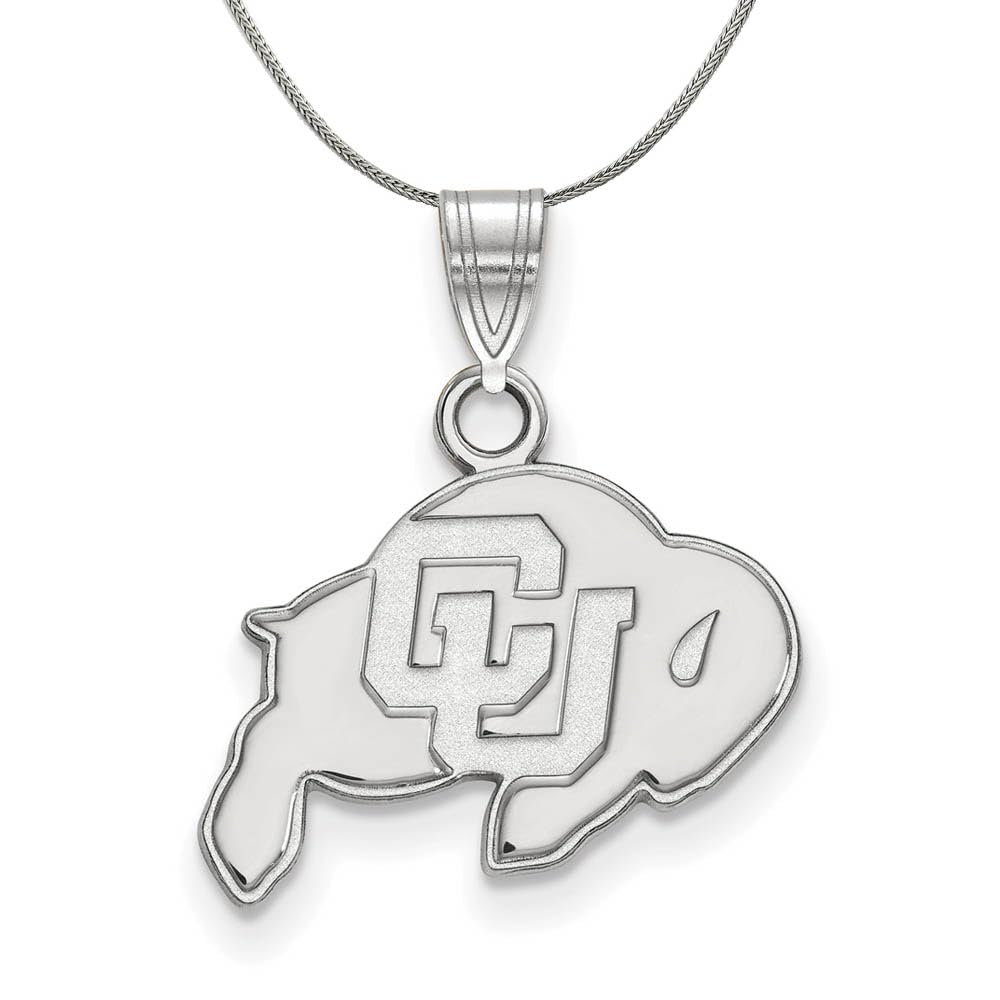 University of Colorado Sterling Silver Black Bow Small Necklace - Perfect for Graduation Gifts, Alumni Pride & Everyday Elegance