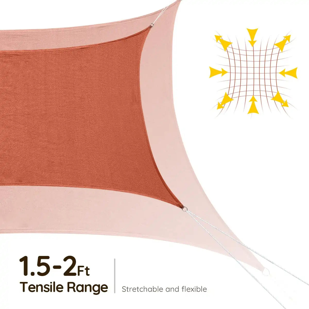 20' x 16' Rectangle Sun Shade Sail - UV Protection Outdoor Canopy for Patio, Garden, Pool & Backyard - Waterproof & Durable Shade Cloth for Sun Shelter