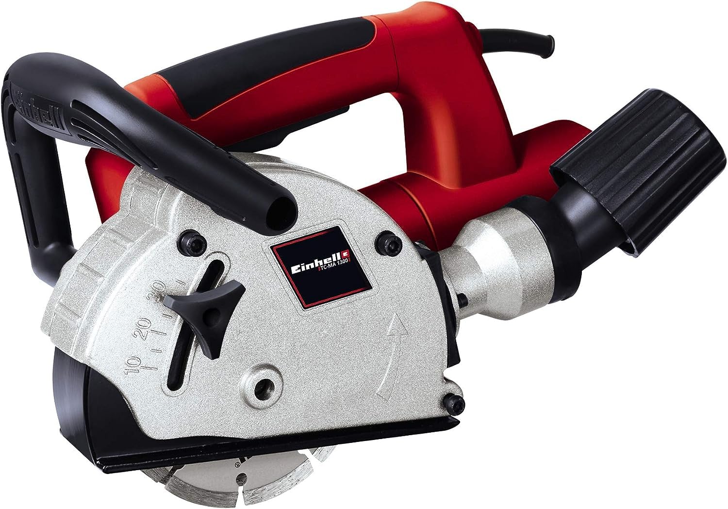 Einhell TH-MA 1300 Electric Wall Chaser (1320W, Spindle Lock, Soft Start) with 2 Diamond Cutting Discs - Perfect for Concrete Grooving, Wall Channeling & Electrical Wiring Installation