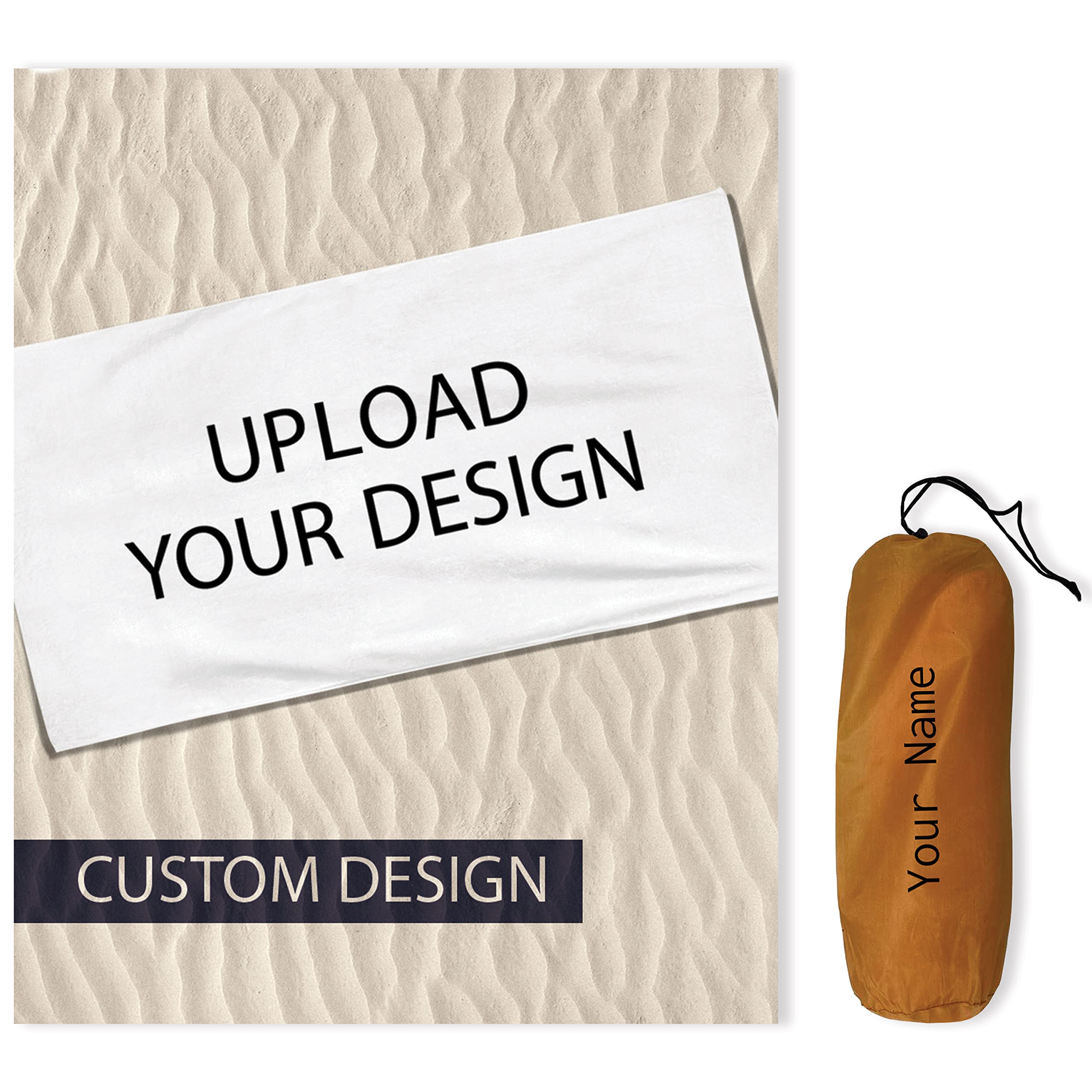 Custom Personalized Beach Towel 60x30 Inch - Soft Lightweight Microfiber Swim Towel with Name/Initials - Great for Pool, Travel & Gifts for Women & Kids (PT5328) | Perfect for Beach Vacations, Summer Swimming & Outdoor Activities
