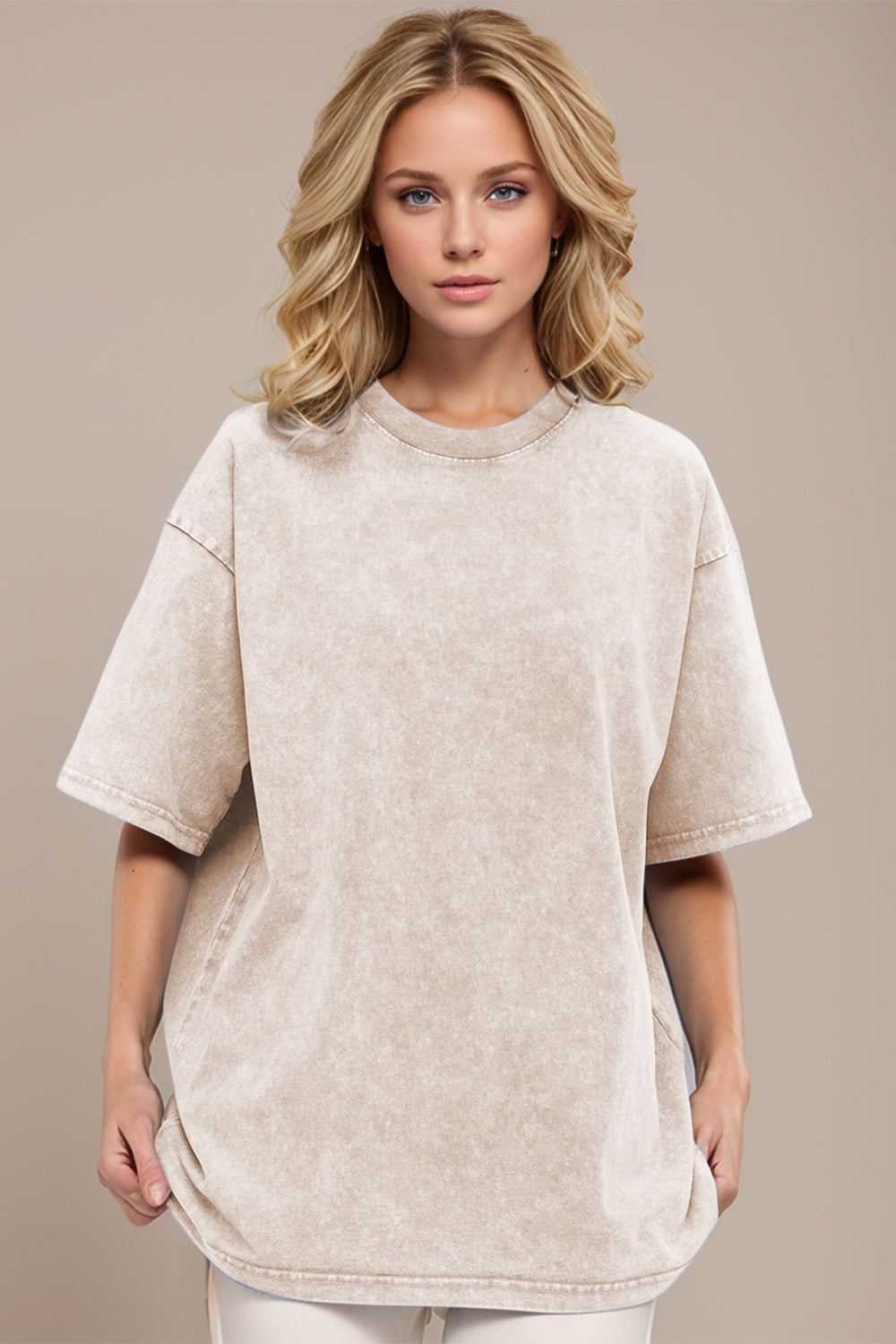 Basic Bae Round Neck Half Sleeve T-Shirt for Women | Casual Cotton Tee | Perfect for Everyday Wear, Outings & Layering