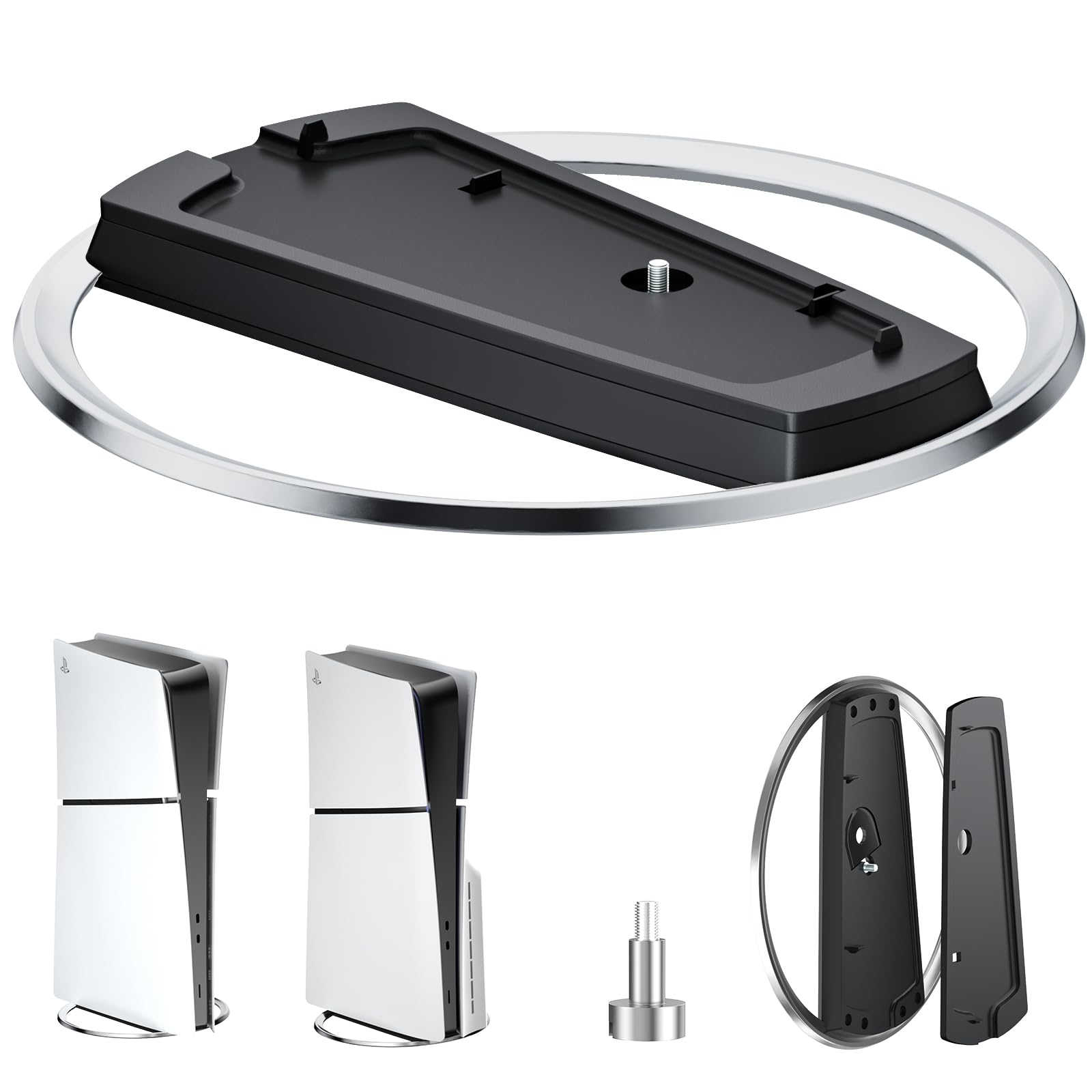 Vertical Stand for PS5 PRO/PS5/PS5 Slim Console (Disc & Digital) - Non-Slip Base, Minimalist Design, Easy Installation | Perfect for Gaming Setup, Living Room & Bedroom Organization | PlayStation 5 Accessories