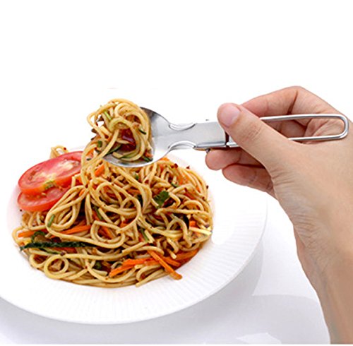 Vivona Foldable Stainless Steel Spork - 3-in-1 Spoon Fork Knife Combo for Camping, Hiking, Picnics & Travel | Portable Outdoor Dinnerware Set | Durable & Lightweight