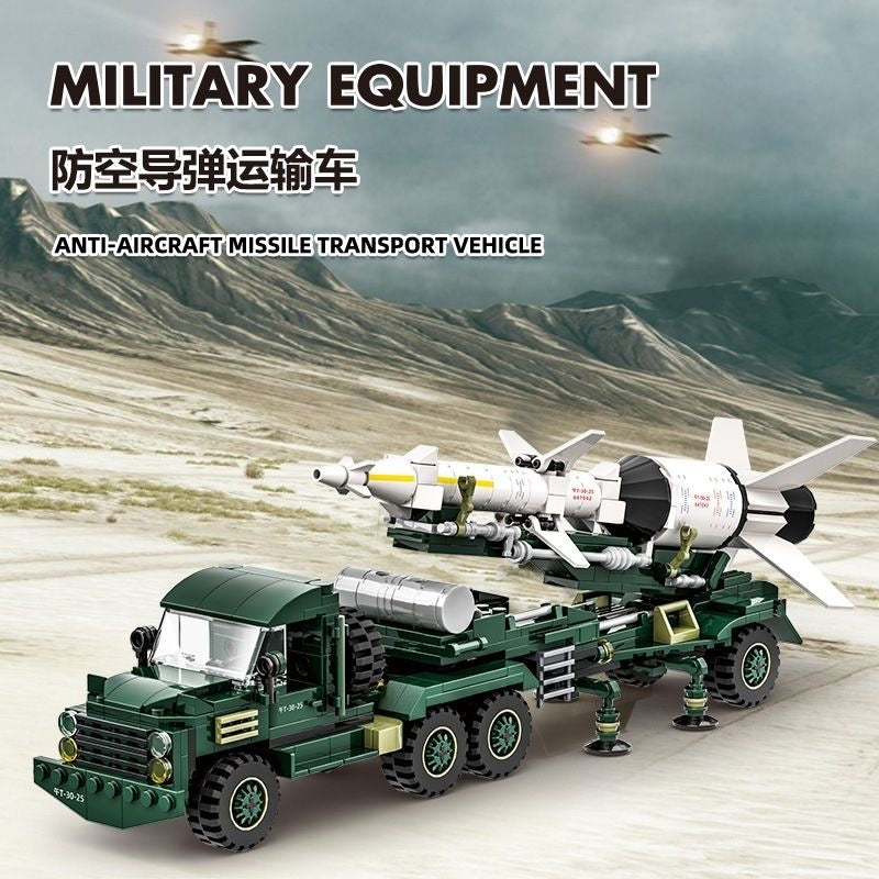 Wange 4512 Anti-Aircraft Missile Transport Vehicle Toy - Military Building Block Set for Kids & Collectors - Perfect for War Games, STEM Learning & Model Display
