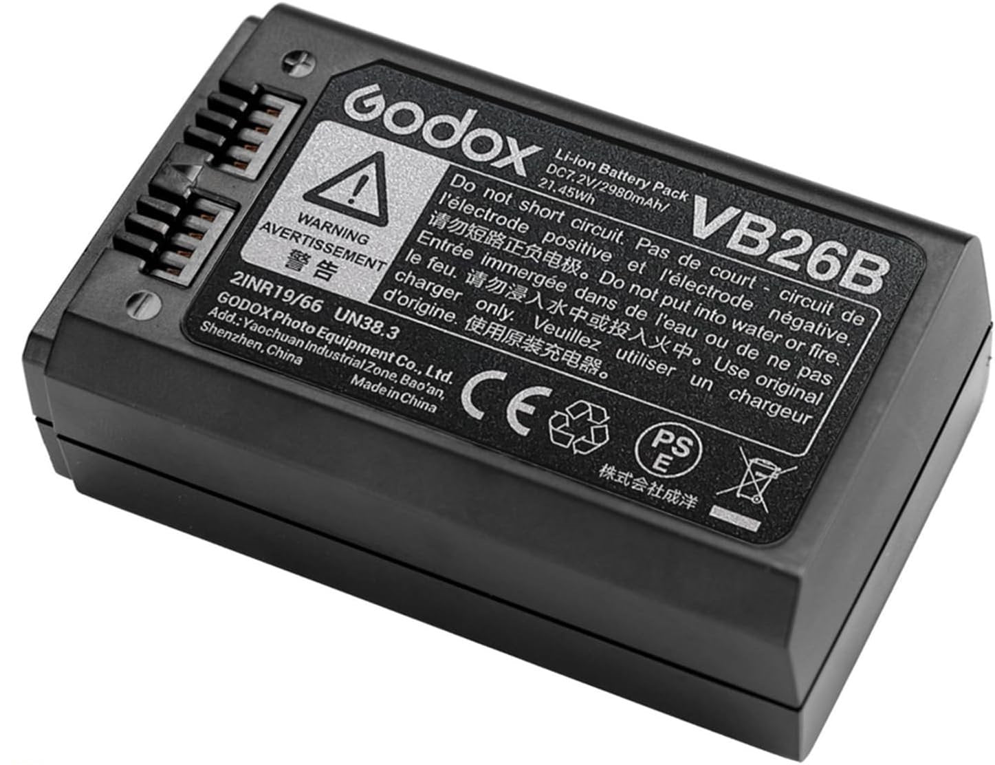 Godox VB26B 2980mAh Rechargeable Battery for V1 Flash Head - Compatible with Godox V1 Speedlite, Perfect for Photography, Studio Lighting & On-the-Go Shooting