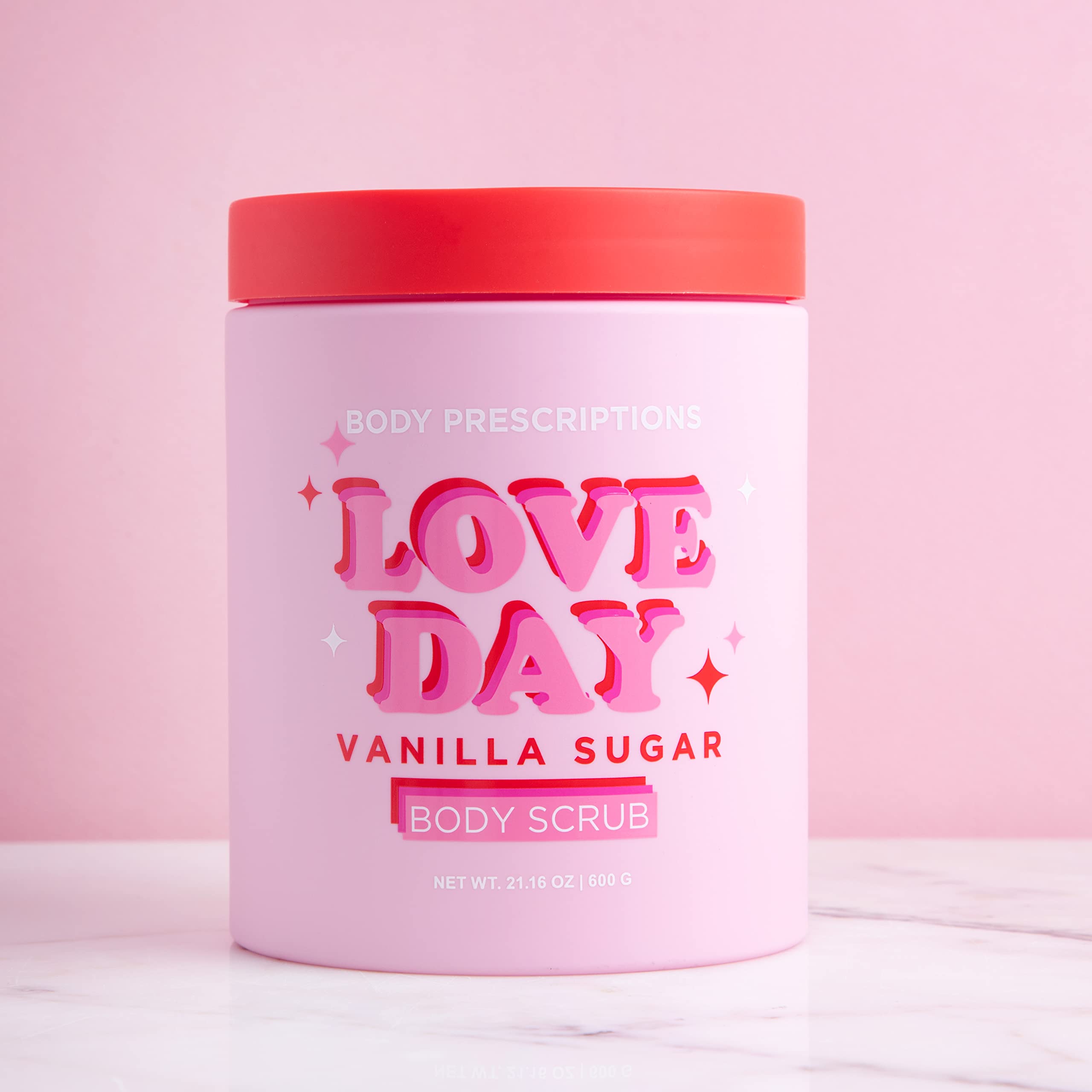 Body Prescriptions Exfoliating Body Scrub - Vanilla Sugar Body Cleanser for Nourished & Ultra-Smooth Skin | Love Day Scent | Perfect for Pre-Shave, Post-Workout & Spa Day Skincare Routine
