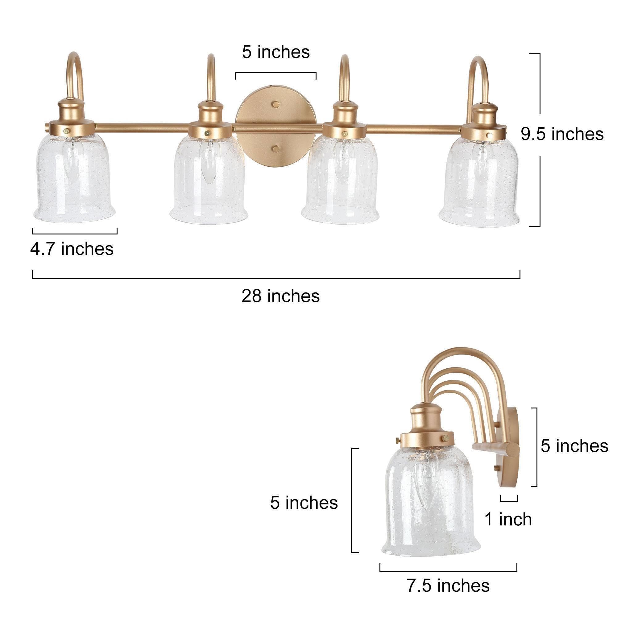 Classy Leaves 4-Light Gold Bathroom Vanity Light Fixture - Modern Dark Gold Finish Mirror Lighting for Bathroom, Kitchen & Bedroom - Perfect for Vanity Makeup, Shaving and Ambient Lighting