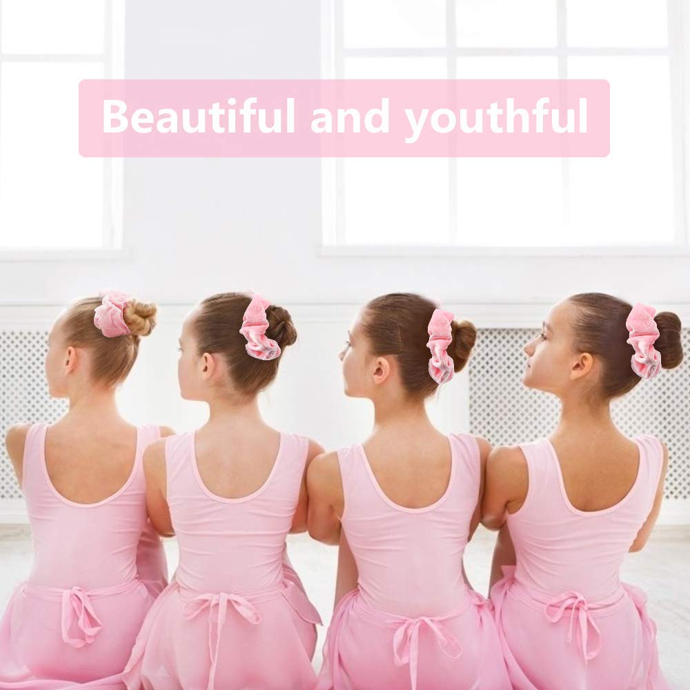 Pink Velvet Scrunchies 16 Pack - Soft Hair Ties for Women & Girls | Gym, Office, Party