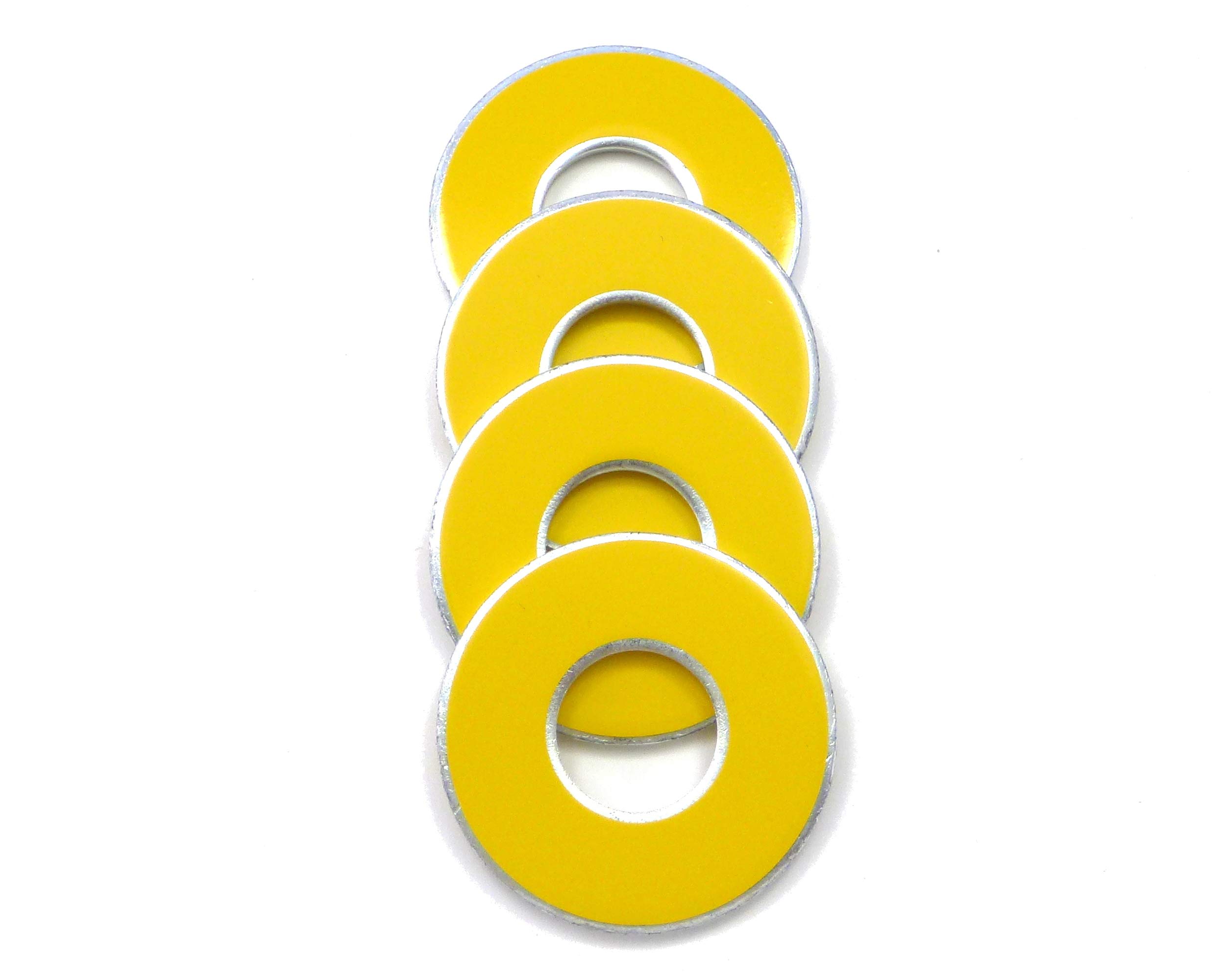 4 VVashers - Premium Washer Toss Game Set (Yellow) for Outdoor Yard Games, Backyard Parties & Tailgating
