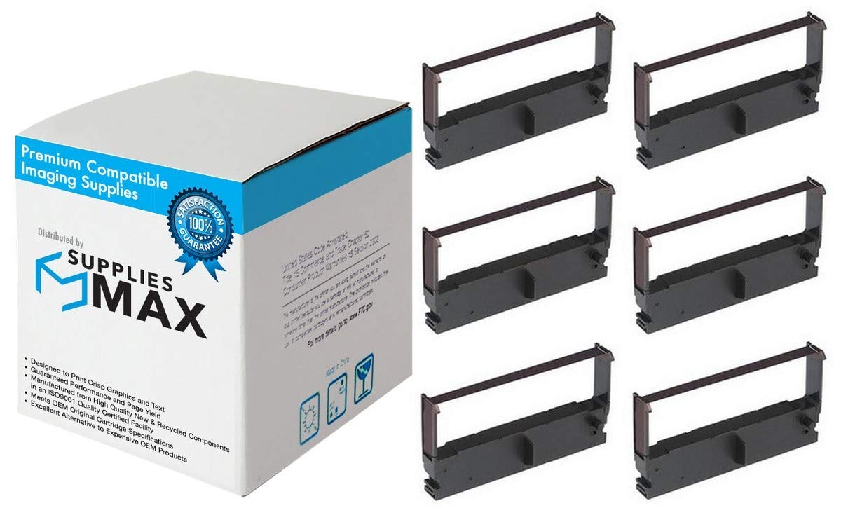 Compatible ERC-32BK Replacement Printer Ribbons for P1866 Black P.O.S. Printers (6-Pack) - Perfect for Retail, Restaurant & Office Receipt Printing