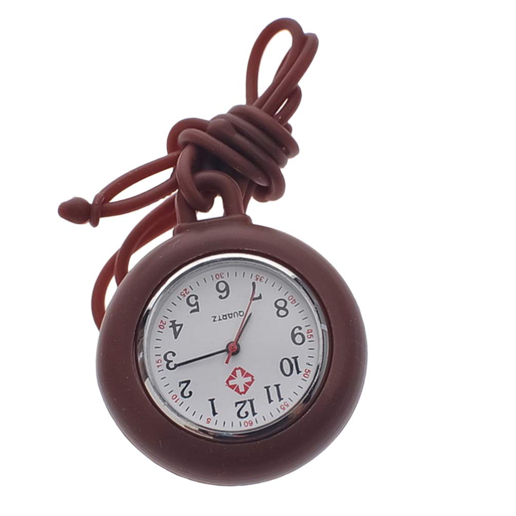 Hemobllo Nurse Fob Watch - Professional Nursing Pocket Watch with Silicone Case & Adjustable Lanyard for Medical Staff (Coffee) | Ideal for Nurses, Doctors & Healthcare Workers in Hospitals & Clinics