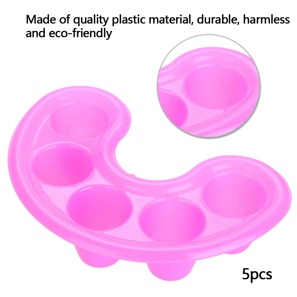 5Pcs Nail Art Soak Bowls - Acrylic & Gel Polish Removal Trays for Manicure Pedicure, Finger Separator Bubble Bath Spa Bowls - Perfect for Salon, Home Nail Care & DIY Spa Treatments