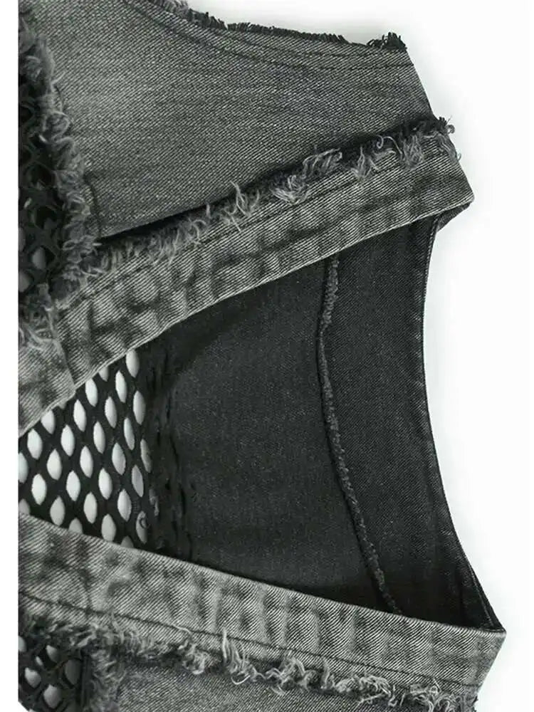 Women's Big Size Denim Vest & Wide Leg Pants Two-Piece Set - V-Neck Sleeveless Outfit for Spring/Fall 2025 | Casual Streetwear, Plus Size Fashion Trend | Perfect for Daily Wear, Office Outfits & Weekend Looks