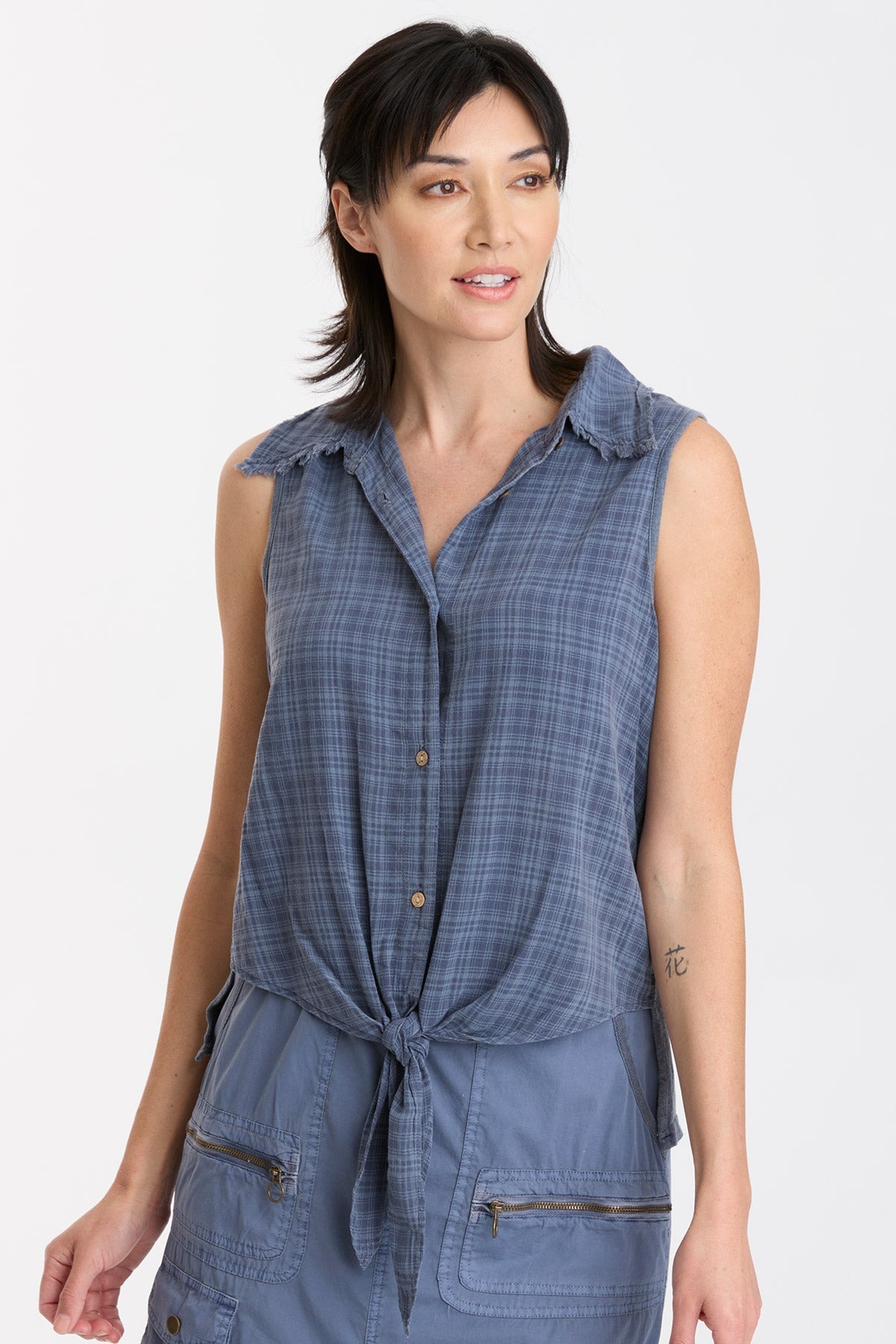 Fleming Tie Tank Top for Women - Stylish Sleeveless Blouse for Casual & Office Wear - Perfect for Summer Outfits, Layering, and Business Casual Looks