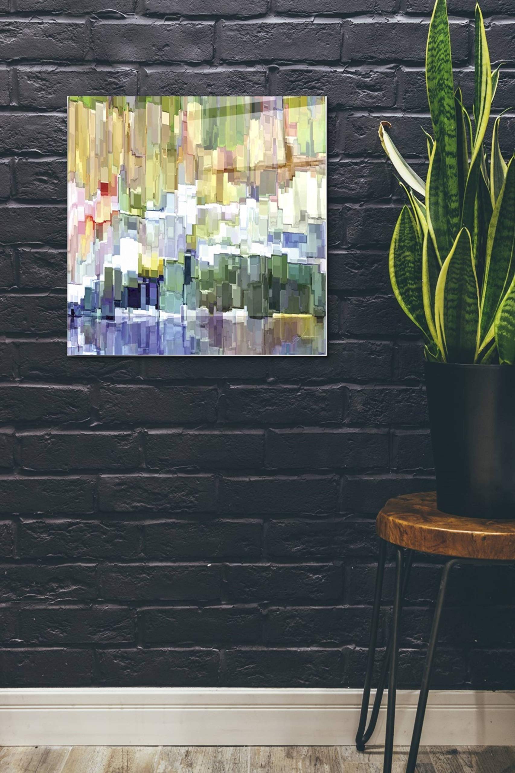 Epic Art 'Glacier Bay III' by James Burghardt - 24x24 Inch Acrylic Glass Wall Decor - Modern Abstract Painting for Living Room, Bedroom & Office