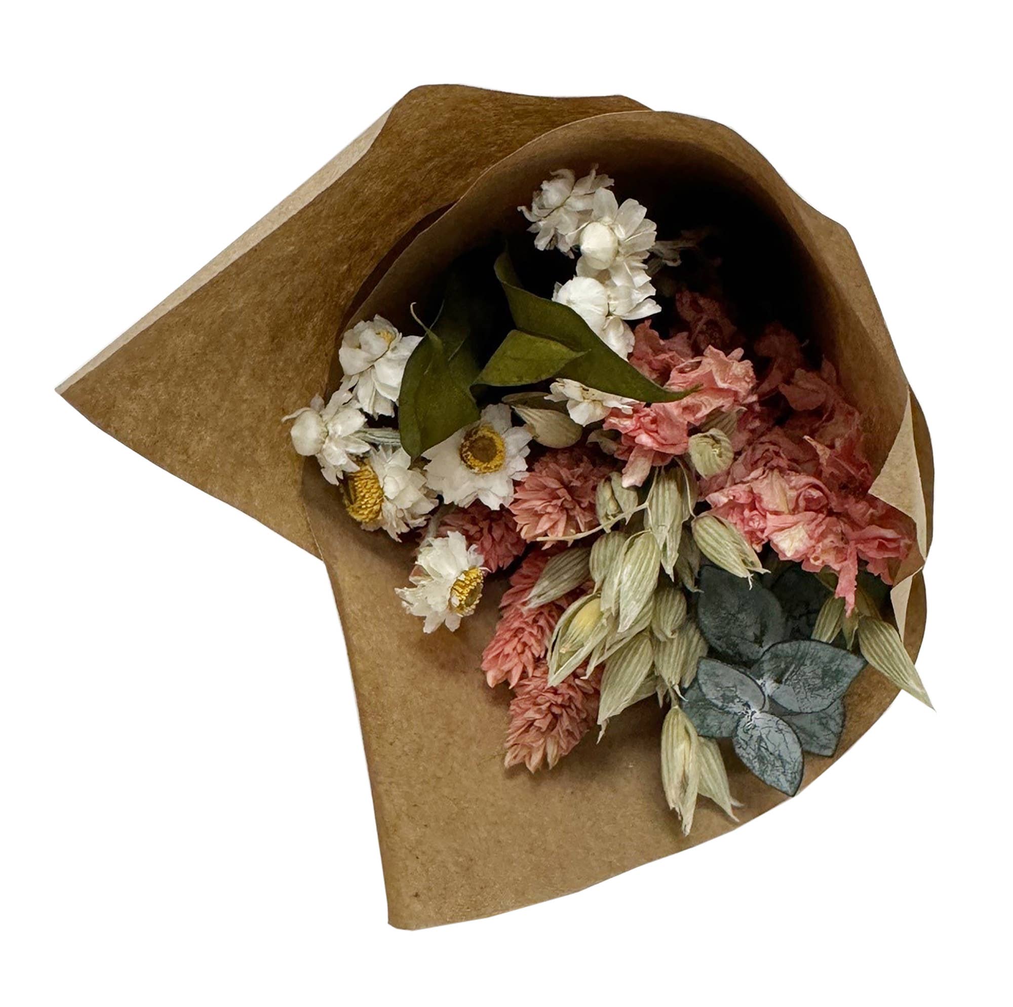 Andaluca Mini Pink Larkspur & Baby Eucalyptus Bouquet - Small Floral Arrangement for Weddings, Home Decor & Gifts