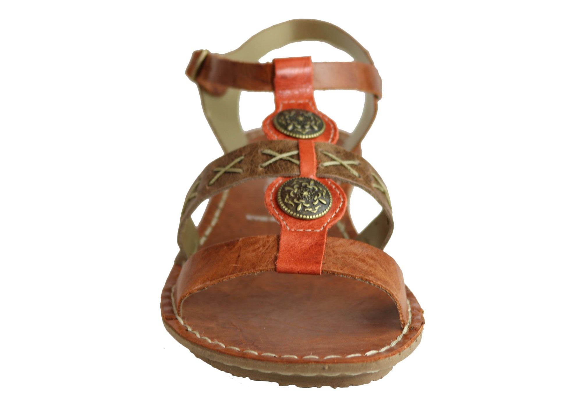 Andacco Madisson Women's Comfort Flat Leather Sandals - Handmade in Brazil - Perfect for Summer, Beach & Casual Outings