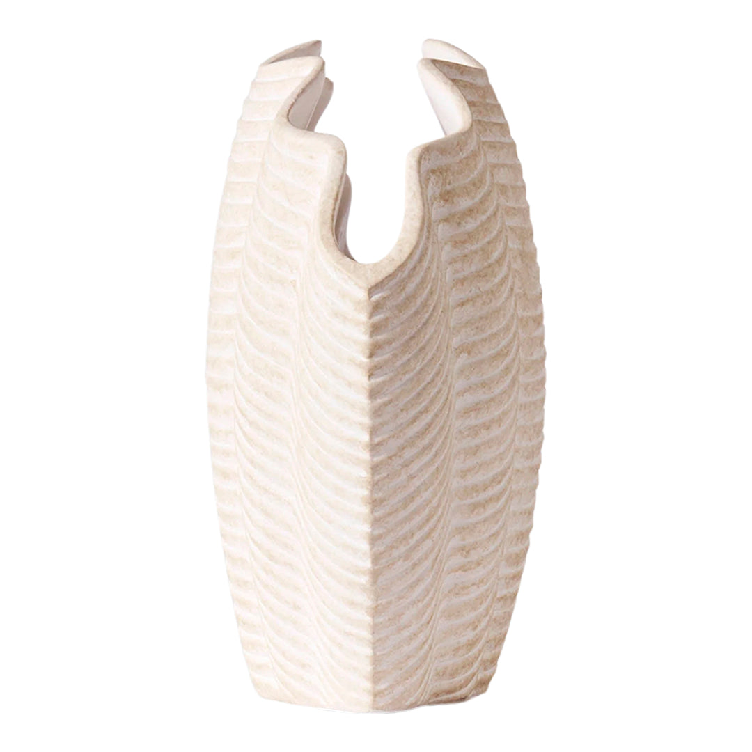 Kjellvertz Concha Vase - Handmade Ceramic Vase with Dusty Deco Finish - Perfect for Boho Home Decor, Wedding Centerpieces & Coastal Interior Design