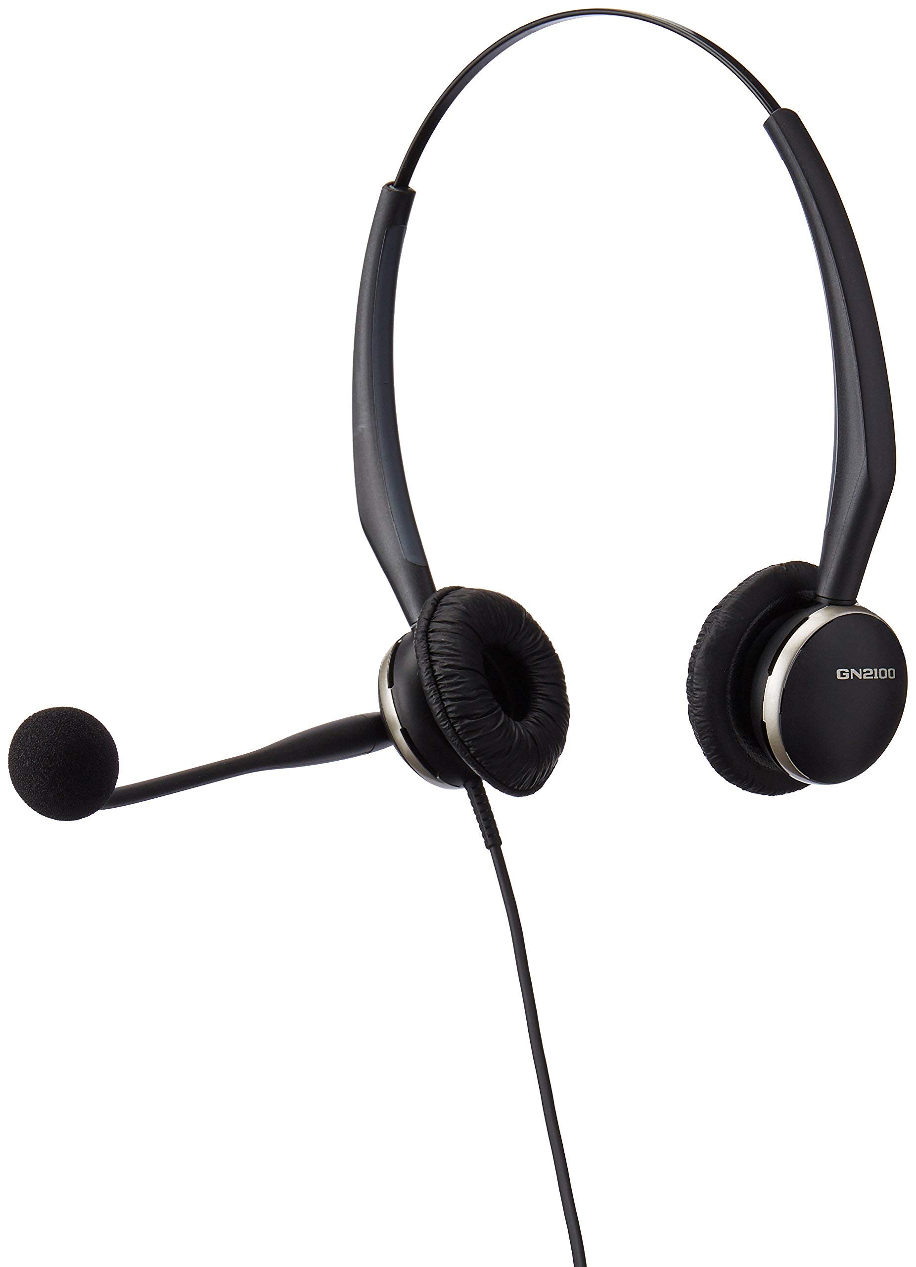 Jabra GN2125 Duo Corded Quick Disconnect Headset - Compatible with Desk Phones, Softphones & Mobile Devices (Certified Renewed) | Ideal for Call Centers, Office Work & Remote Customer Support