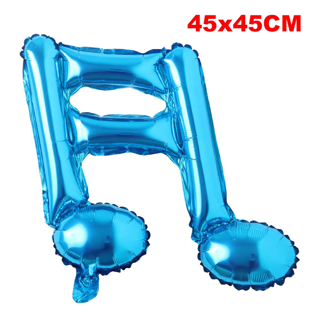 Double Note Blue Musical Notes Foil Mylar Balloons - Wedding & Birthday Party Decorations, Helium Balloons for Party Supplies, Baby Showers, Graduation Celebrations & Special Events