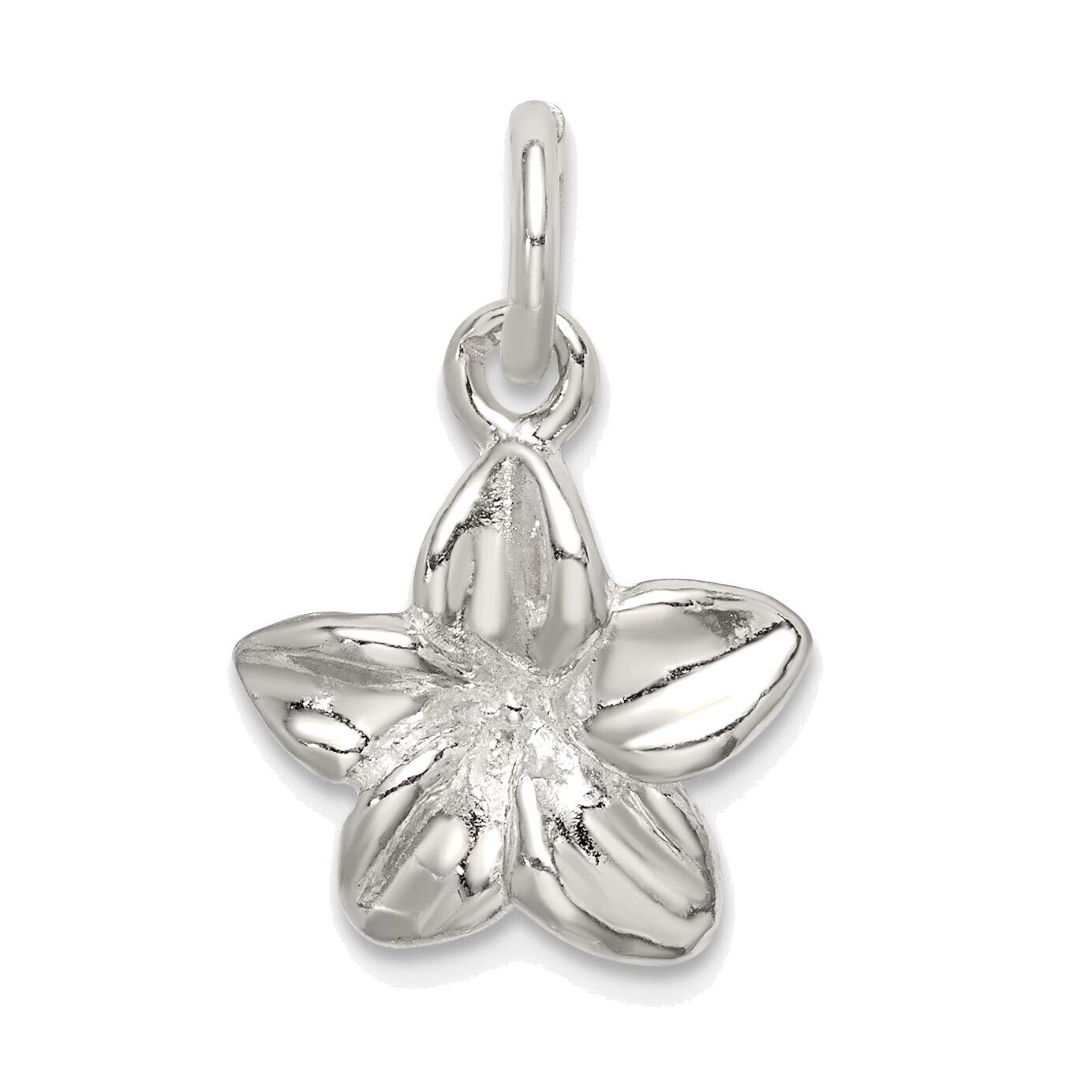 Bonyak Jewelry 925 Sterling Silver Polished Plumeria Flower Pendant Necklace for Women - Perfect for Beach Vacations, Summer Outfits & Boho Style