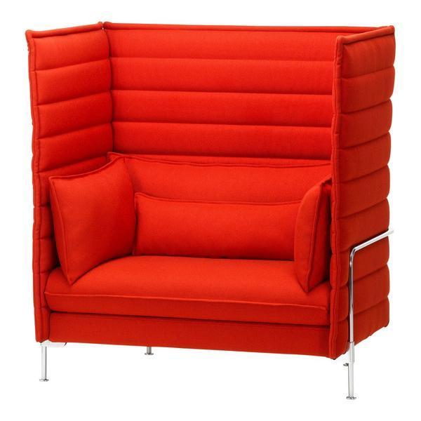 Alcove Highback Love Seat Sofa - Modern Comfortable Two-Seater for Living Room, Lounge & Small Spaces