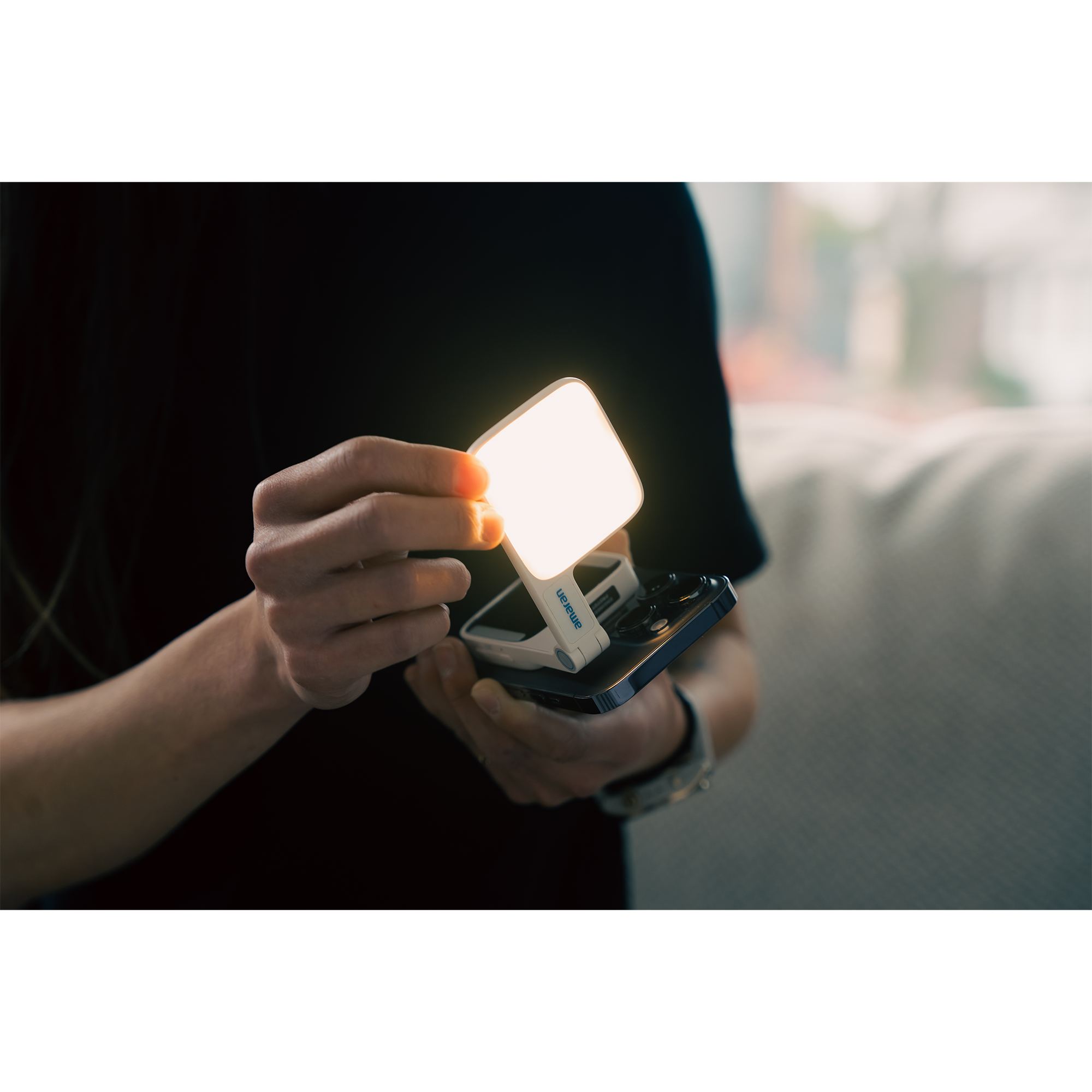 Amaran Go Mini LED Smartphone Light - Portable Video Lighting for YouTube, TikTok & Photography - Charcoal Black - Perfect for Vlogging, Live Streaming & Content Creation