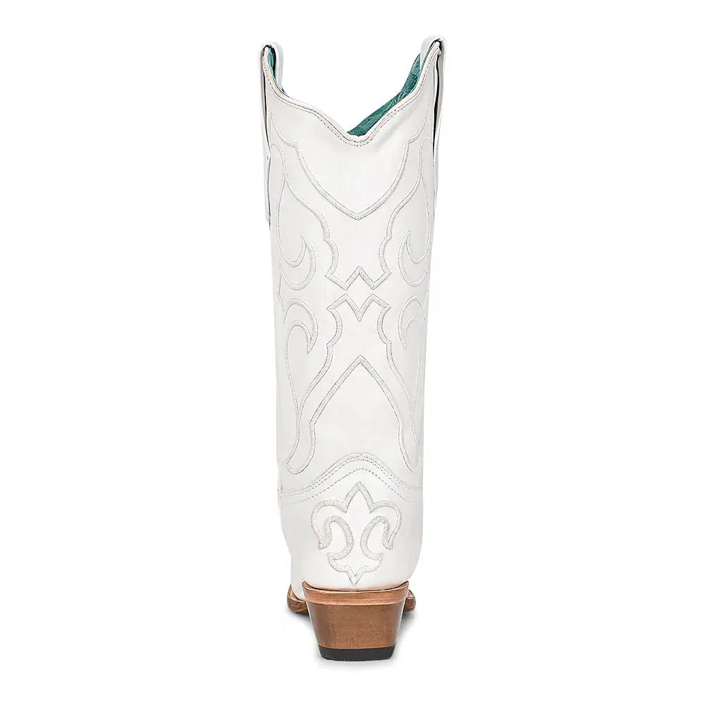 Z5046 M Corral White Western Cowgirl Leather Wedding Boots for Women - Perfect for Country Weddings, Rodeos & Western Fashion