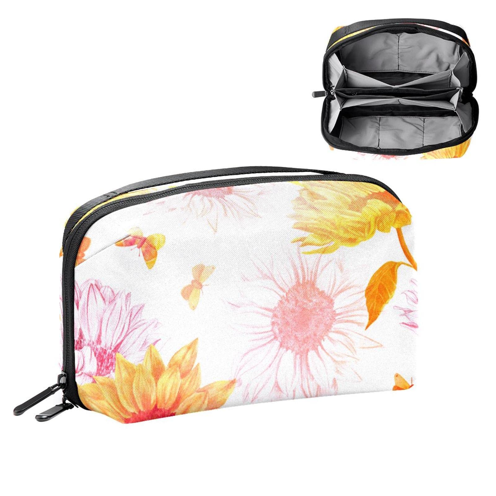 Men's Water-Resistant Travel Toiletry Bag - Large Shaving Dopp Kit with Vintage Sunflower Floral Design, Perfect for Gym, Camping & Business Trips