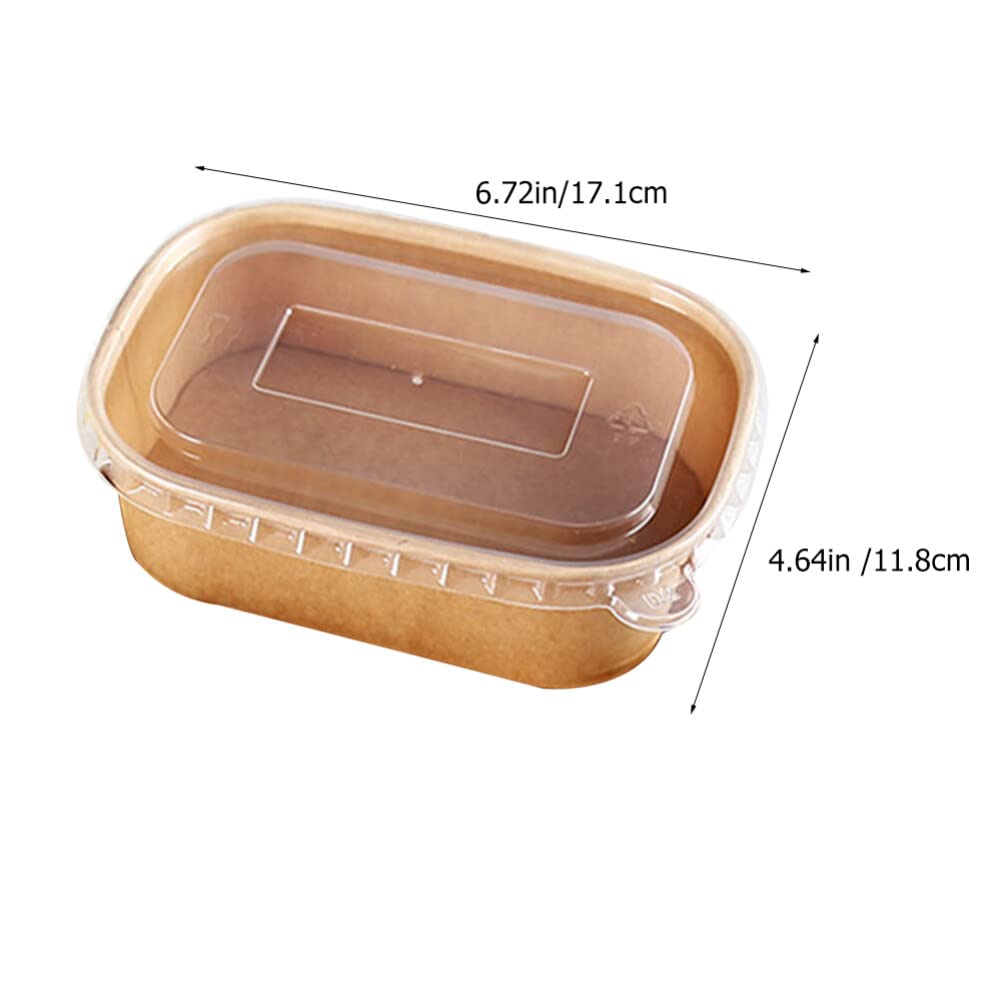 20-Pack 500ml Disposable Paper Food Containers with Clear Lids - Meal Prep, Charcuterie, Takeout & Rice Storage Containers | Ideal for Catering, Picnics & Food Delivery Services