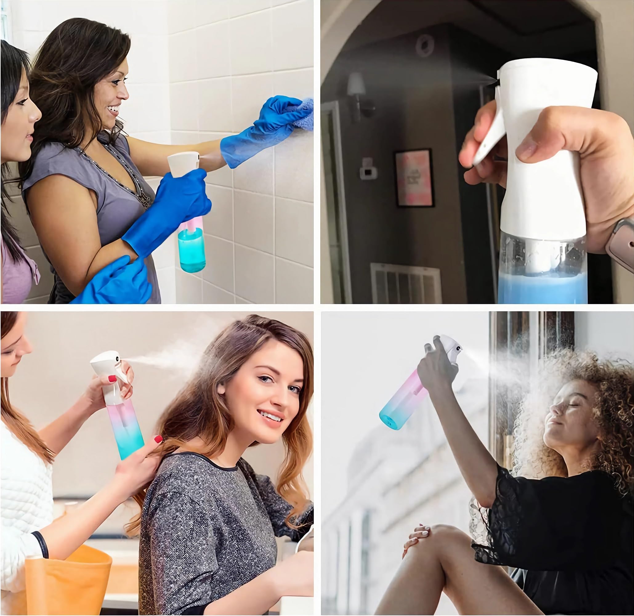 D-DIVINE Ultra Fine Continuous Spray Bottle - Durable Empty Water Mister for Hairstyling, Plants, Cleaning, Cooking & Skin Care (Purple) - Perfect for Salon, Home, Garden & Travel Use