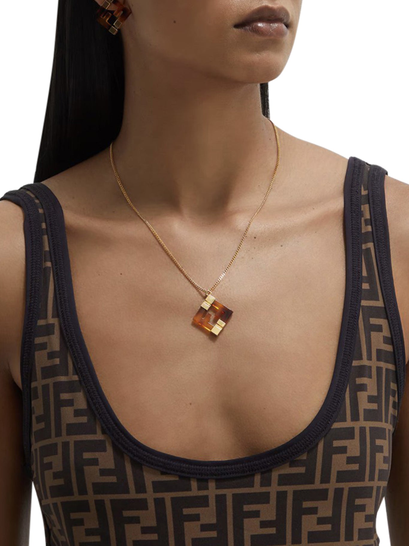 FOREVER FENDI NECKLACE - Luxury Gold Plated Chain Necklace for Women, Fashion Jewelry Gift for Her - Perfect for Parties, Weddings & Everyday Elegance