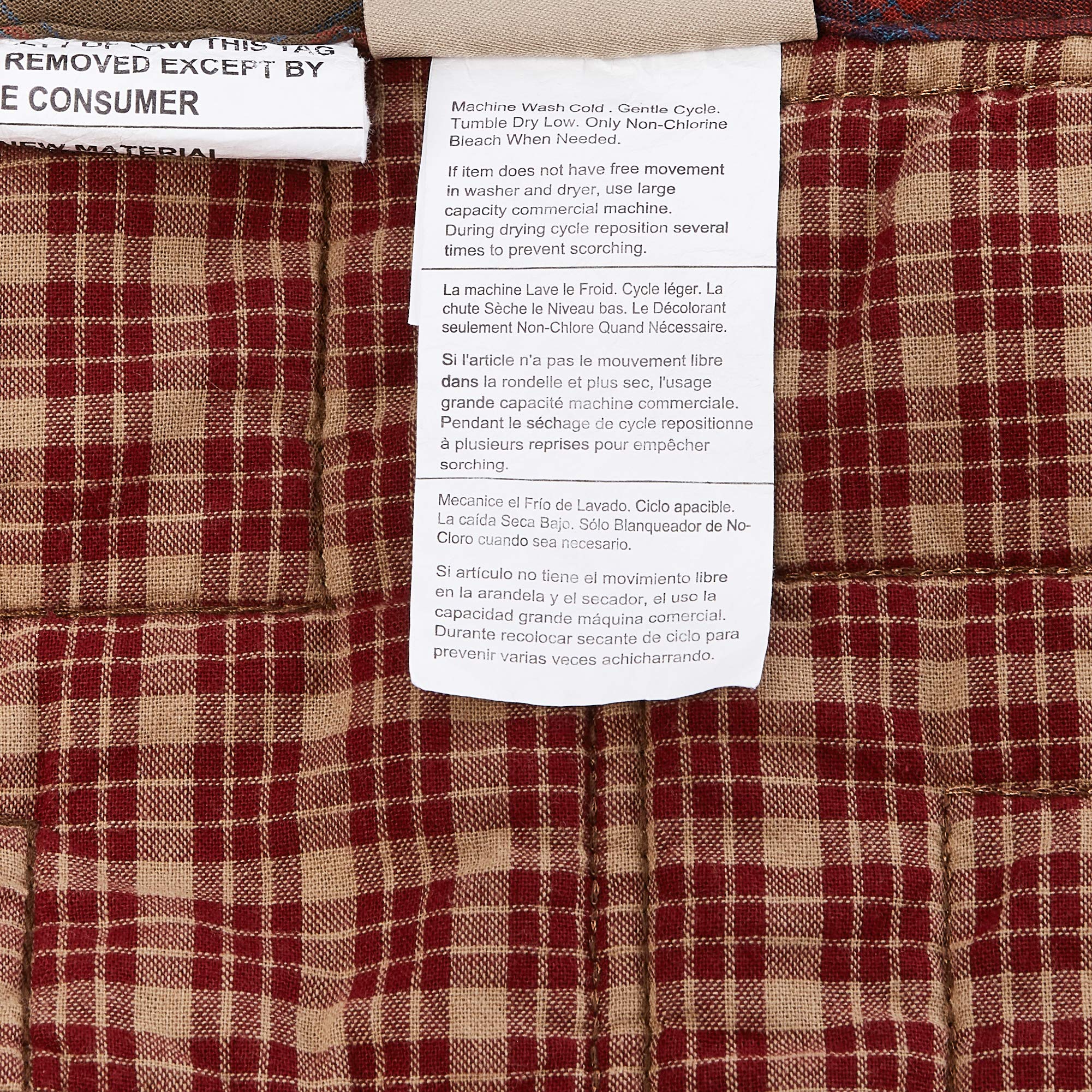 Donna Sharp Campfire Square Patchwork 100% Cotton King Size Quilt - Cozy Bedding for Cabin Retreats & Rustic Home Decor