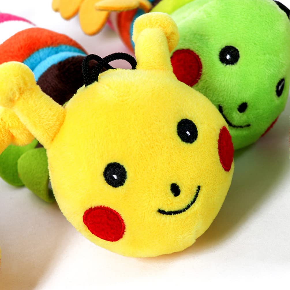 POPETPOP Puppy Teething Toy - Plush Chew Toy for Puppies & Cats - Squeaky Caterpillar for Playtime