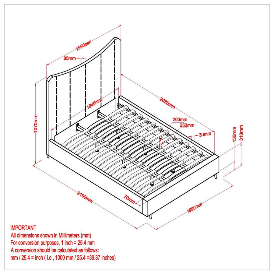 Rimo Platform King Bed Frame - Modern Wooden Bed with Sturdy Support for Bedroom, Guest Room, or Master Suite