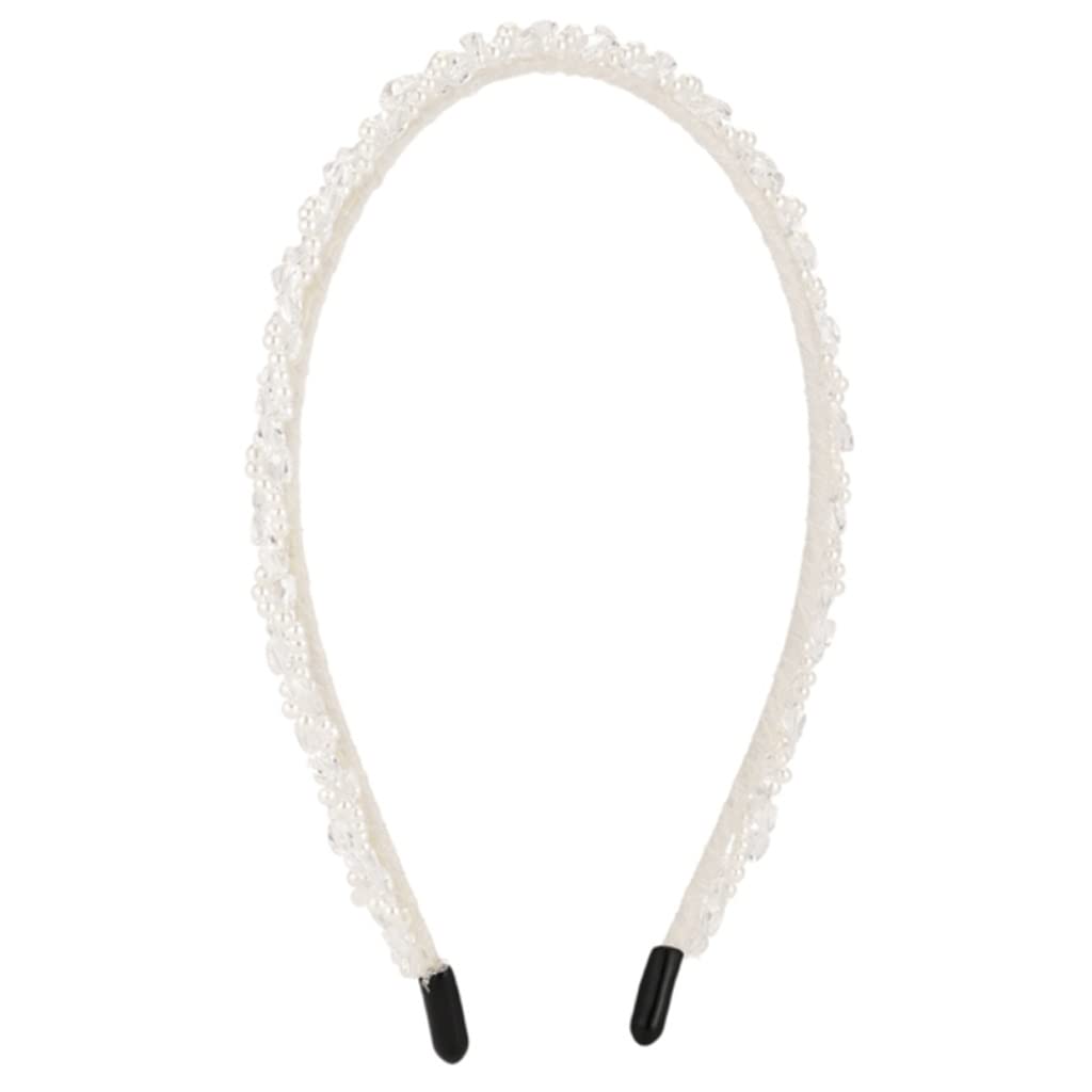 KFJBX Imitation Pearl Crystal Hair Hoop - Vintage Style Headband for Women, Elegant Hair Accessories for Weddings, Parties & Daily Wear