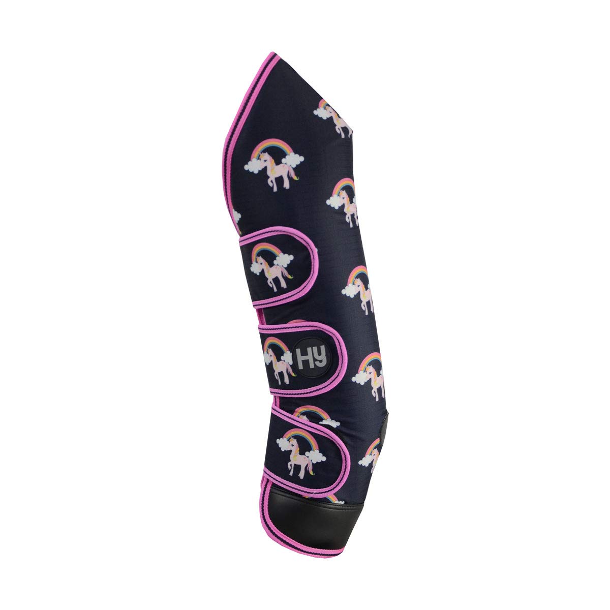 Hy Unicorn Travel Horse Boots for Cob Size - Navy & Pink Waterproof Equestrian Boots - Perfect for Riding, Training & Show Jumping