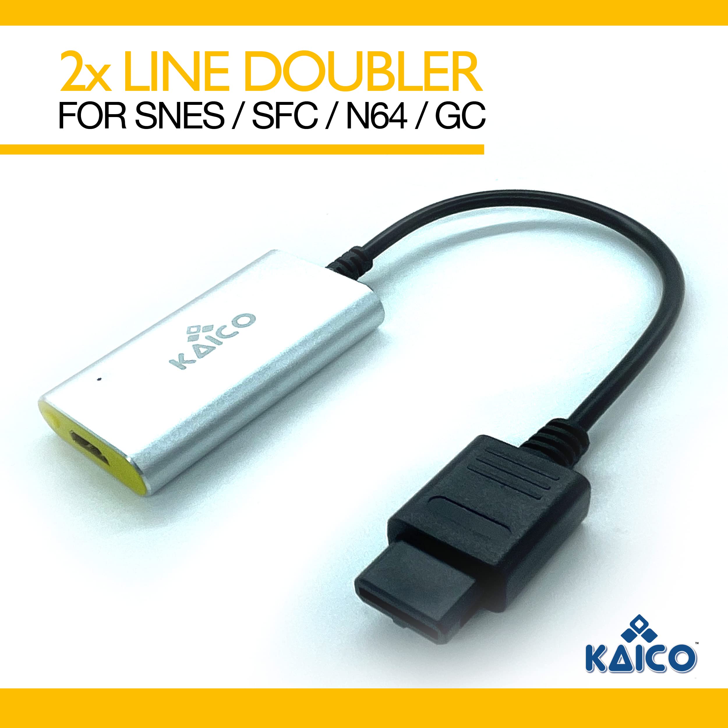 Kaico Nintendo 64 HDMI Adapter - N64 to HDMI Converter for Nintendo 64, Super Nintendo, Super Famicom & Gamecube - 2X Line-Doubling Support - Plug & Play HDMI Adapter for N64, GC & SNES - Perfect for Retro Gaming on Modern TVs