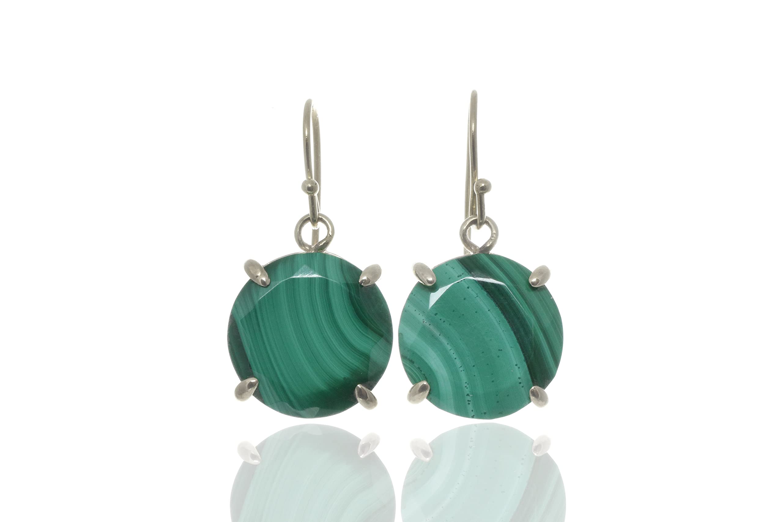 Anemone Malachite Earrings for Women - Handmade Gemstone Statement Jewelry - Elegant Bridal & Gift Earrings with Gift Box | Perfect for Weddings, Parties & Special Occasions