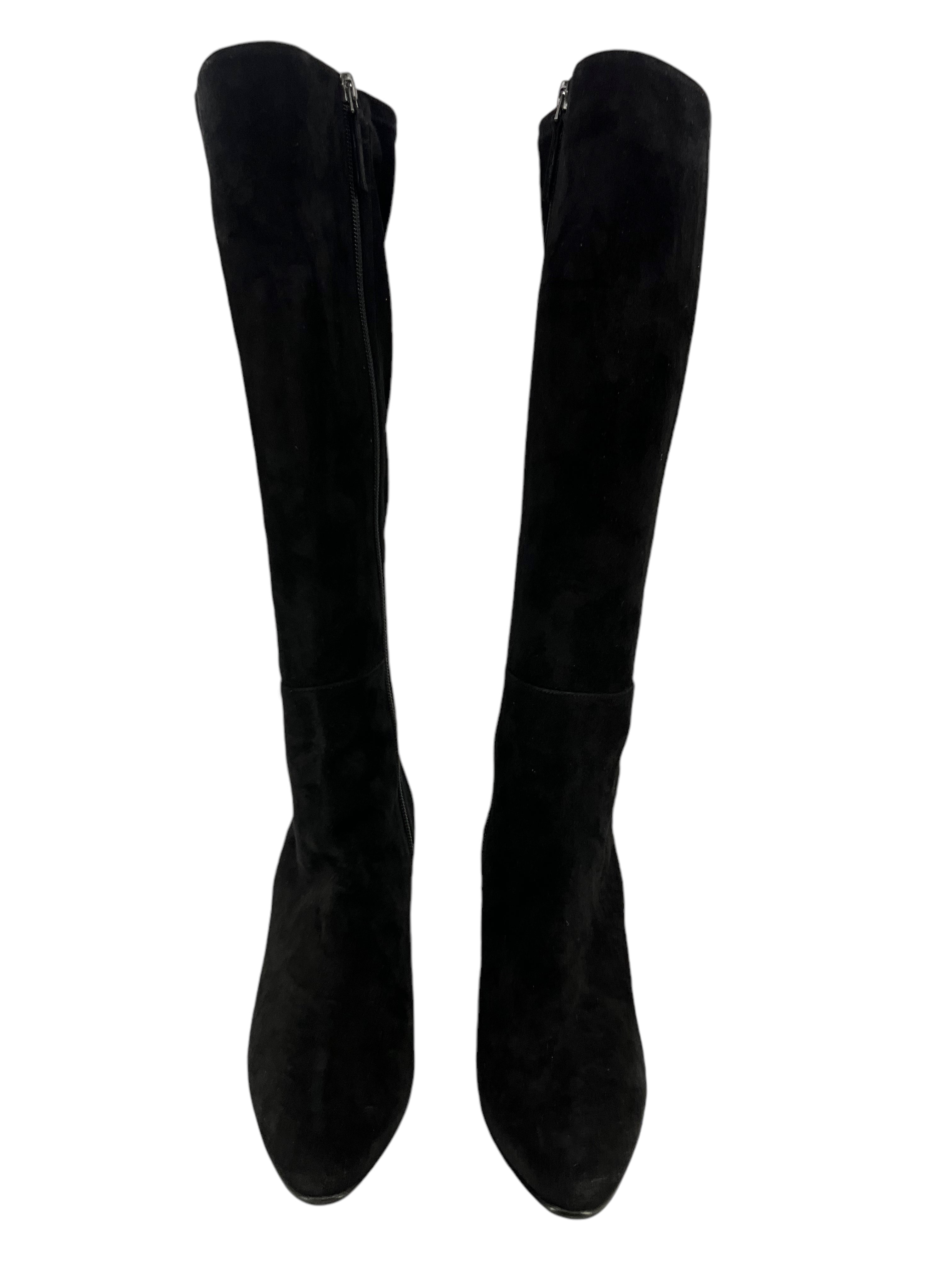 Manolo Blahnik Suede Knee High Boots for Women | Size 8 US | Comfortable Winter Fashion Booties for Office, Party & Date Night Outfits