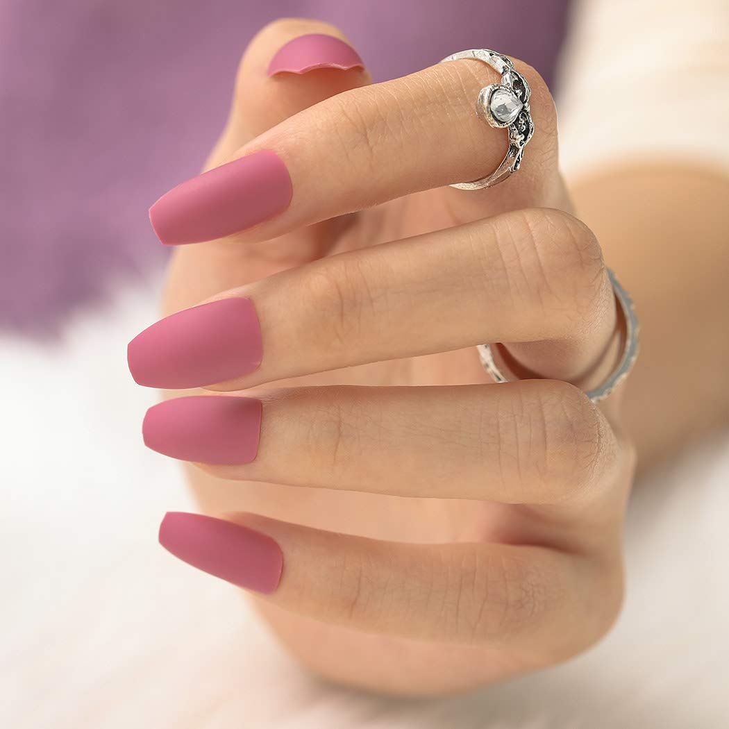 Sethexy Matte Coffin False Nails 8 Packs (192 Pcs) - Solid Color Press on Nails Medium Ballerina Fake Nails for Women and Girls - Perfect for Parties, Weddings, and Everyday Wear