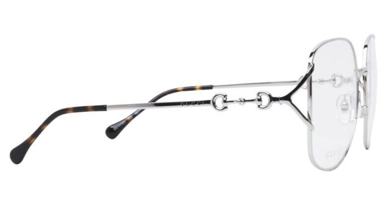 Gucci GG 1019O 002 Silver Metal Oversized Square Women's Eyeglasses | Fashion Sunglasses for Women | Perfect for Outdoor Activities, Travel & Everyday Wear