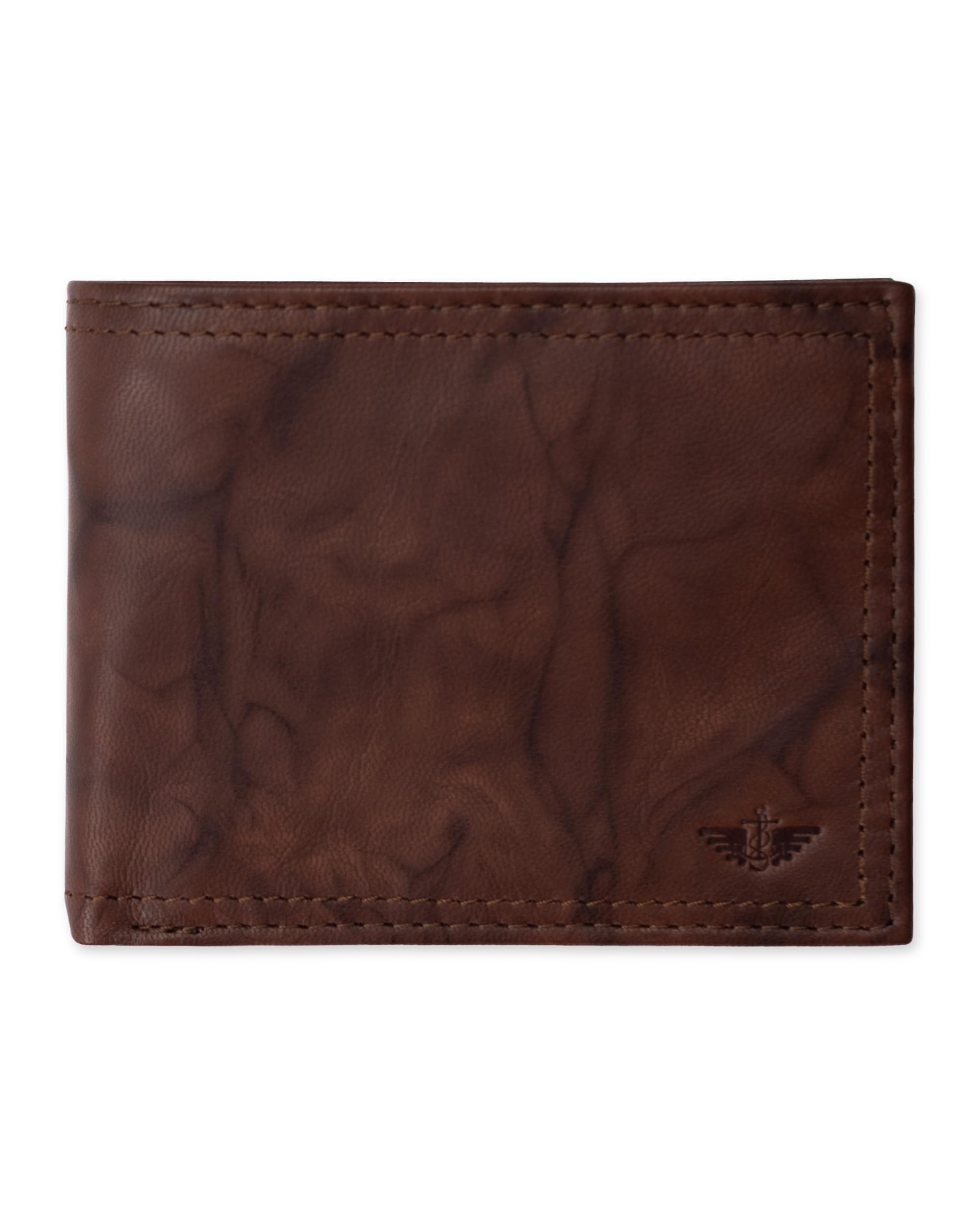 Dockers Men's Extra Capacity Bifold Wallet with ID Window & 12 Card Slots - RFID Blocking Leather Wallet for Business, Travel & Everyday Use