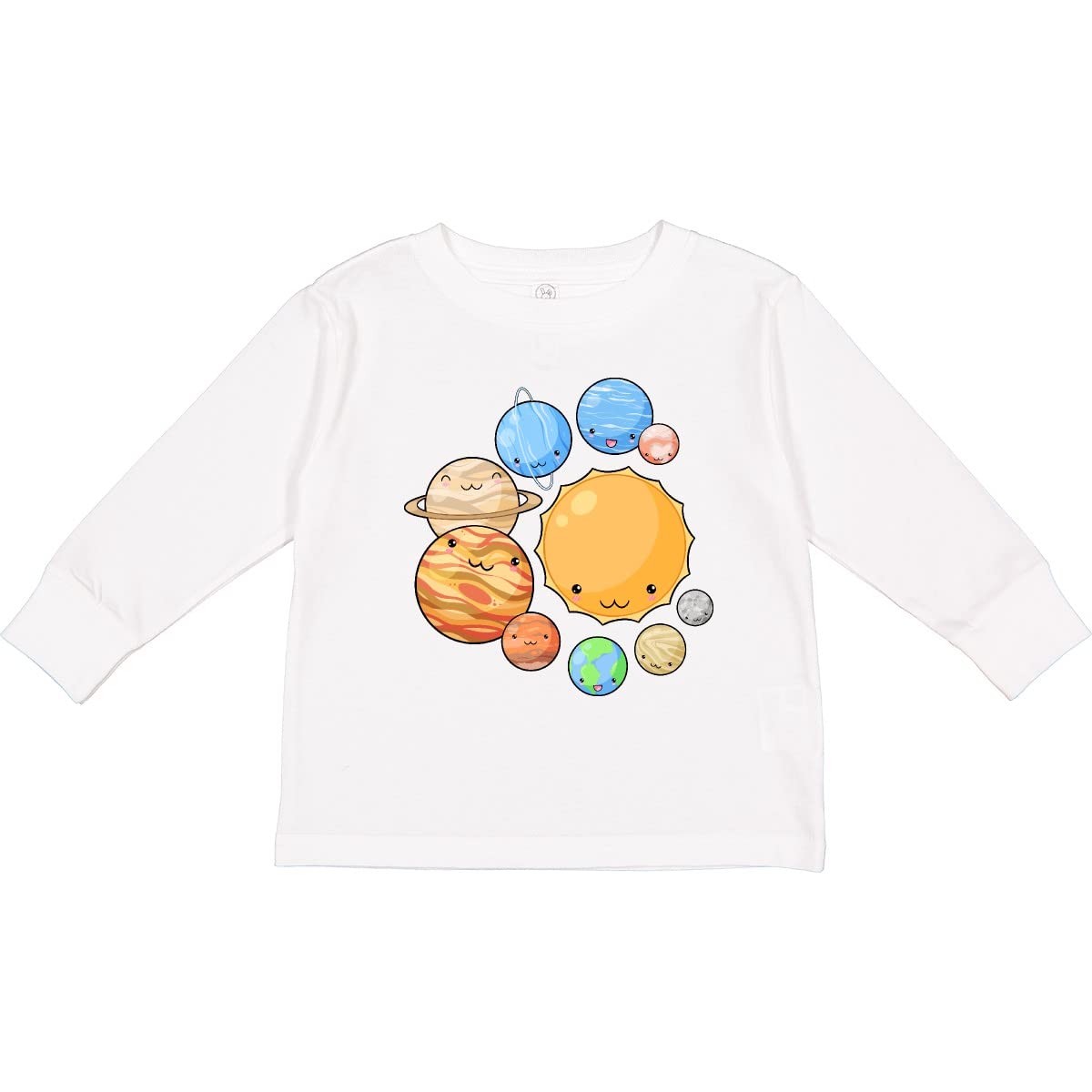 Inktastic Cute Sun and Planets Toddler Long Sleeve T-Shirt - Space Themed Kids Clothing for Boys & Girls - Perfect for School, Playdates & Family Outings