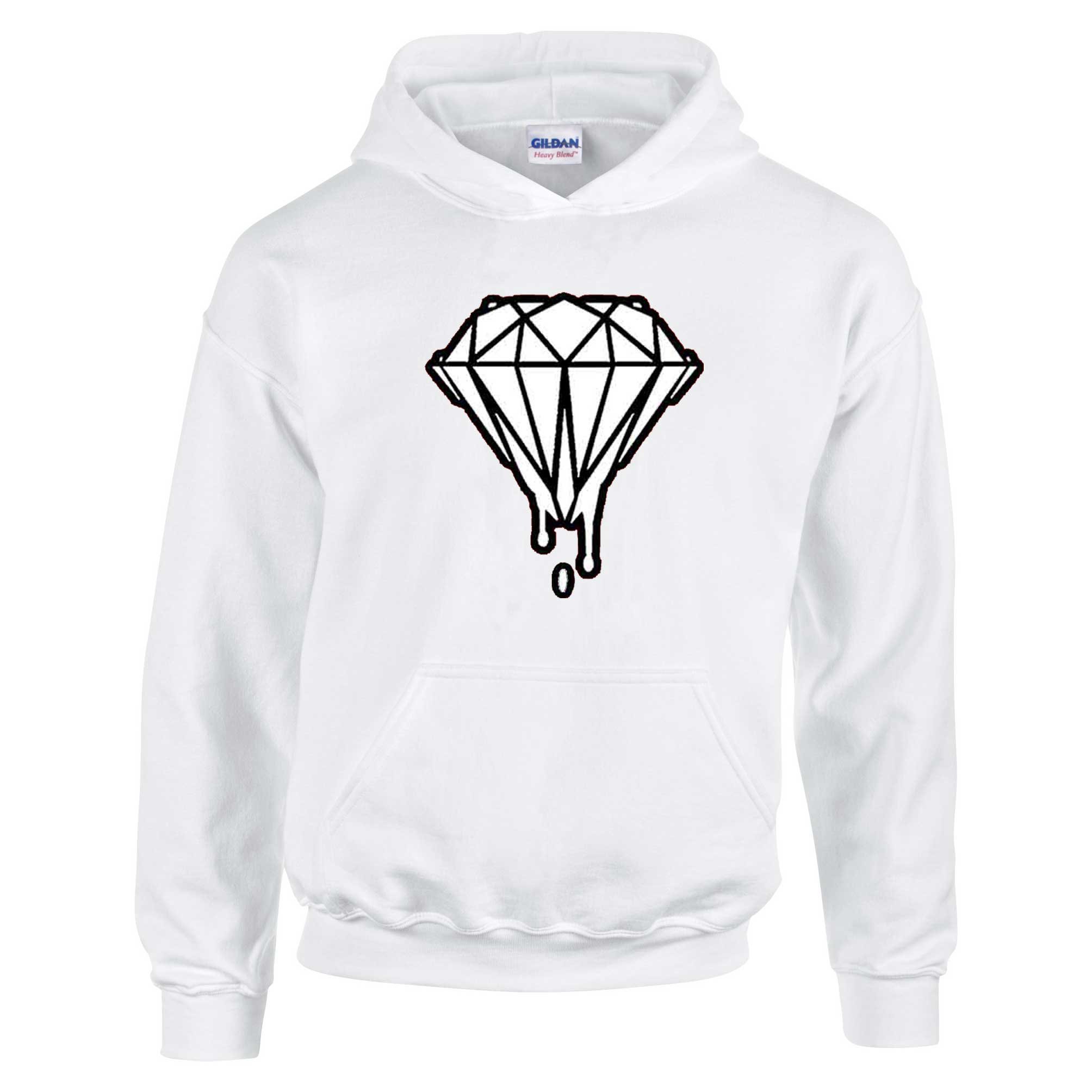 Freshtees® Black & White Melting Diamond Hoodie - Stylish Unisex Pullover for Streetwear, Casual Outfits & Winter Fashion