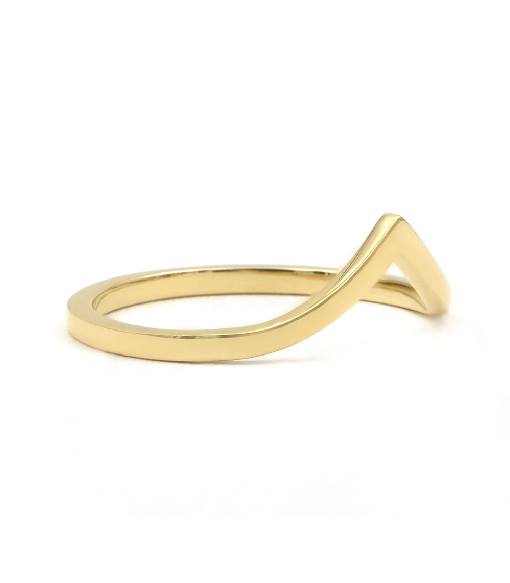 Large Chevron Nesting Wedding Band - Stackable Diamond Ring for Women, Perfect for Bridal Sets, Anniversaries & Everyday Elegance