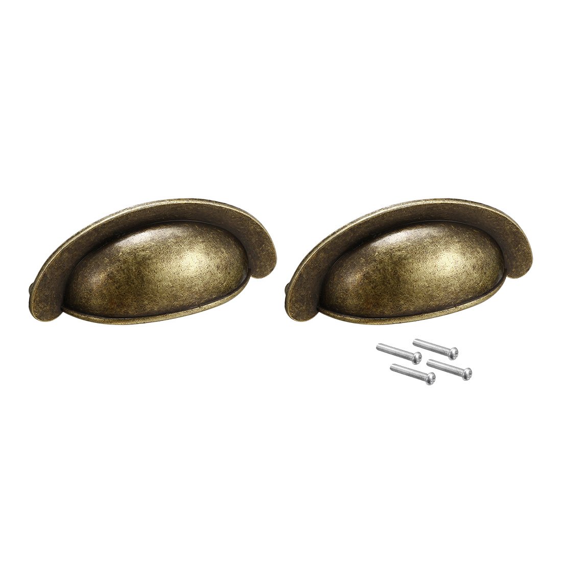 uxcell Bronze Cup Drawer Pulls - 2 Pack Kitchen Cabinet Handles with 2.71